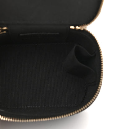 Chanel Lambskin Quilted Top Handle Mini Vanity Case With Chain Black 5 of 9