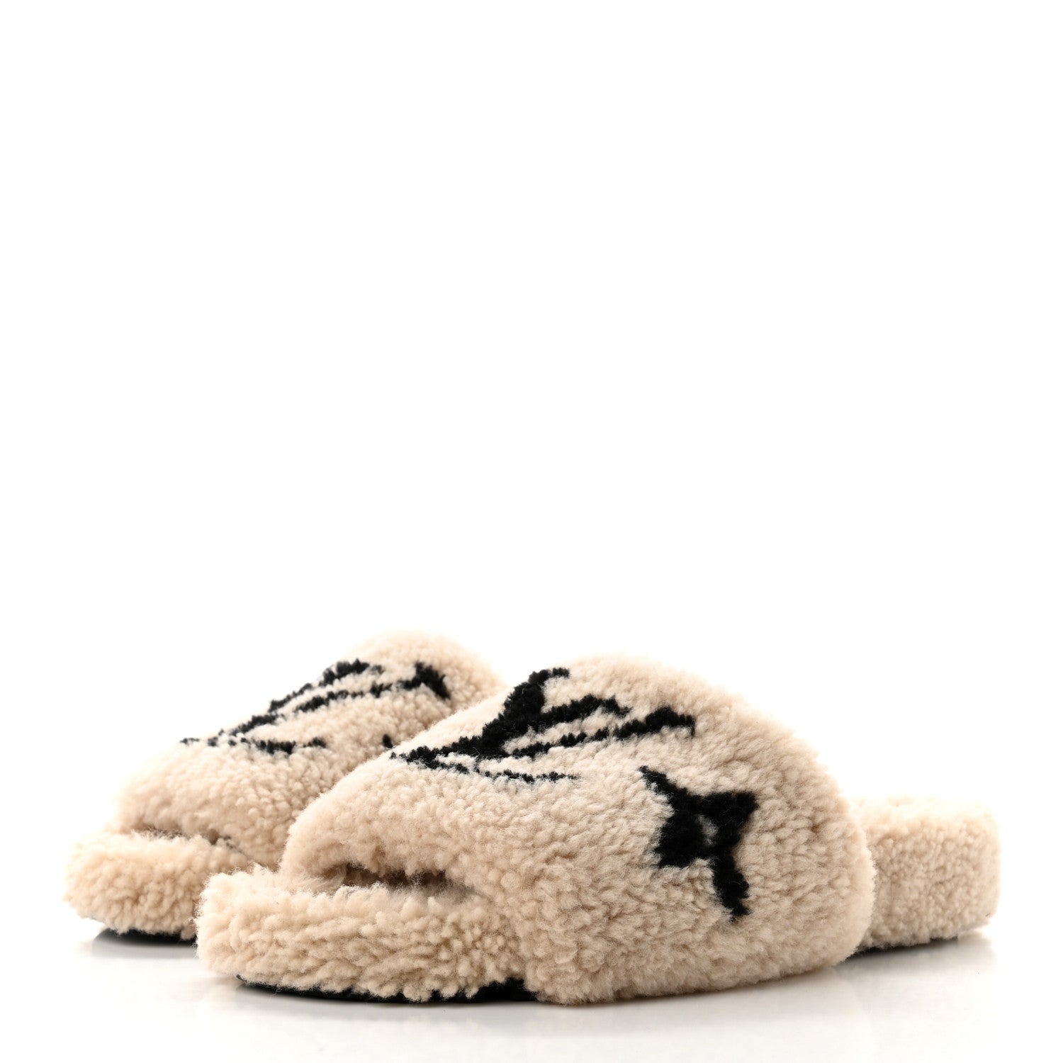 Louis Vuitton Shearling Bom Dia Flate Mules 38 Beige 3 of 9