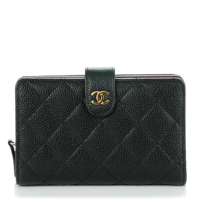 Chanel Caviar Quilted Zipped Pocket Wallet Black 1 of 8