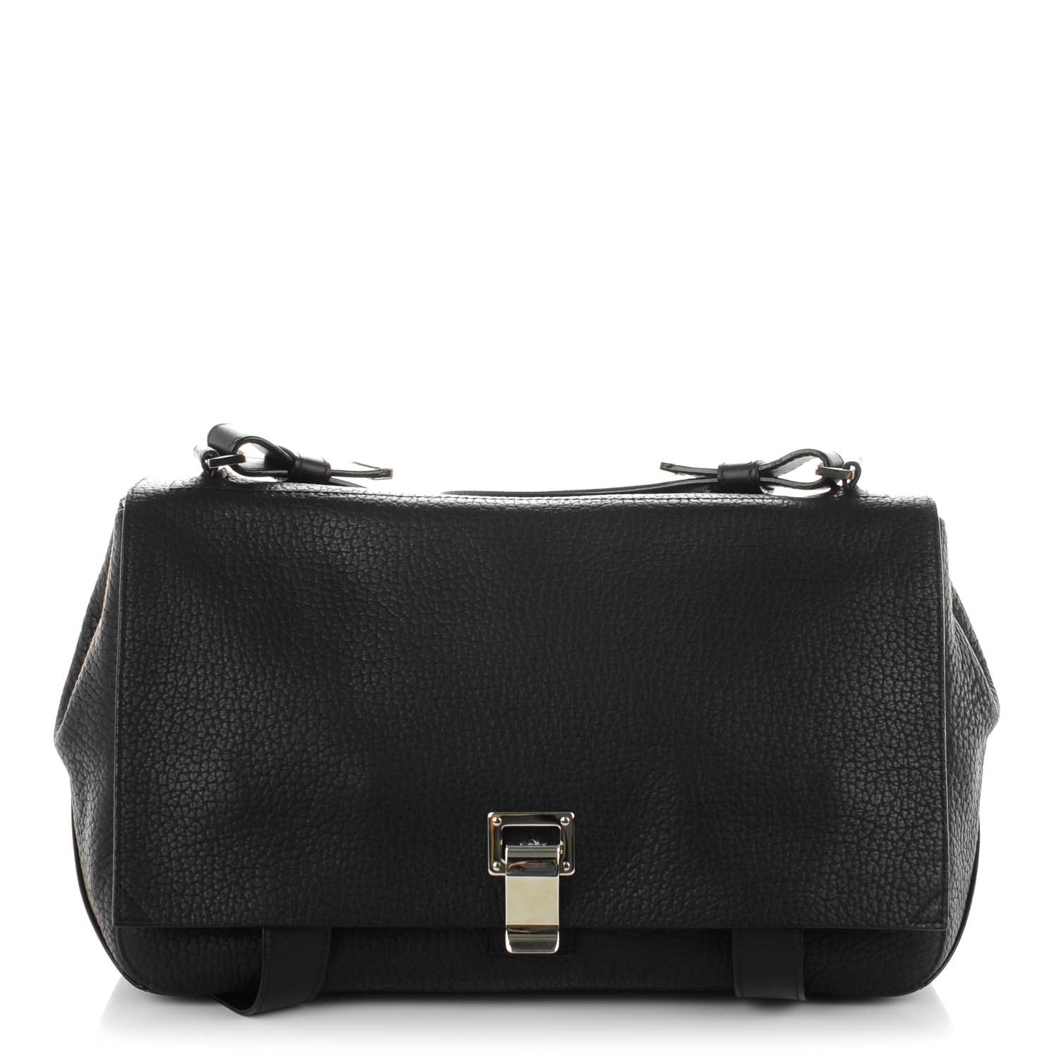 Proenza Schouler Pebbled Calfskin Double Sided PS Courier Bag Black 1 of 6