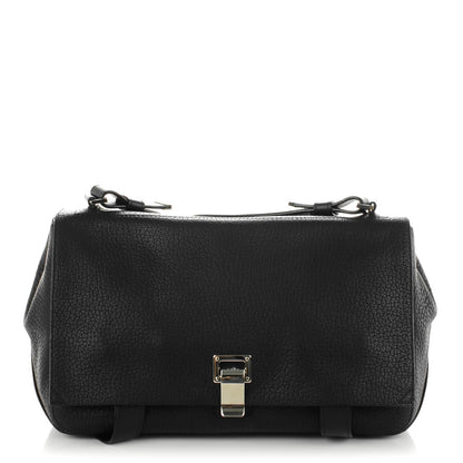Proenza Schouler Pebbled Calfskin Double Sided PS Courier Bag Black 1 of 6