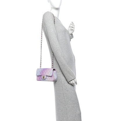 Chanel Lambskin Quilted Tie Dye Ombre Mini Rectangular Flap Purple Blue Pink 2 of 10