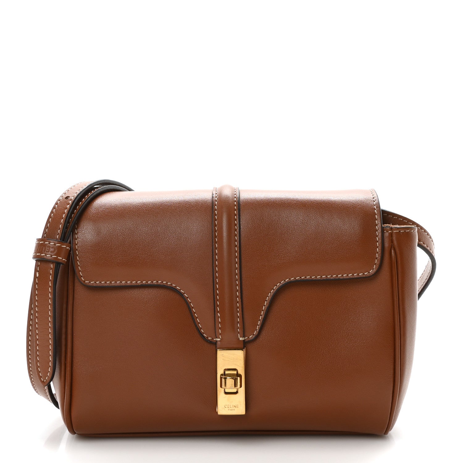 Celine Calfskin Mini Soft 16 Bag Tan 1691555 – FASHIONPHILE