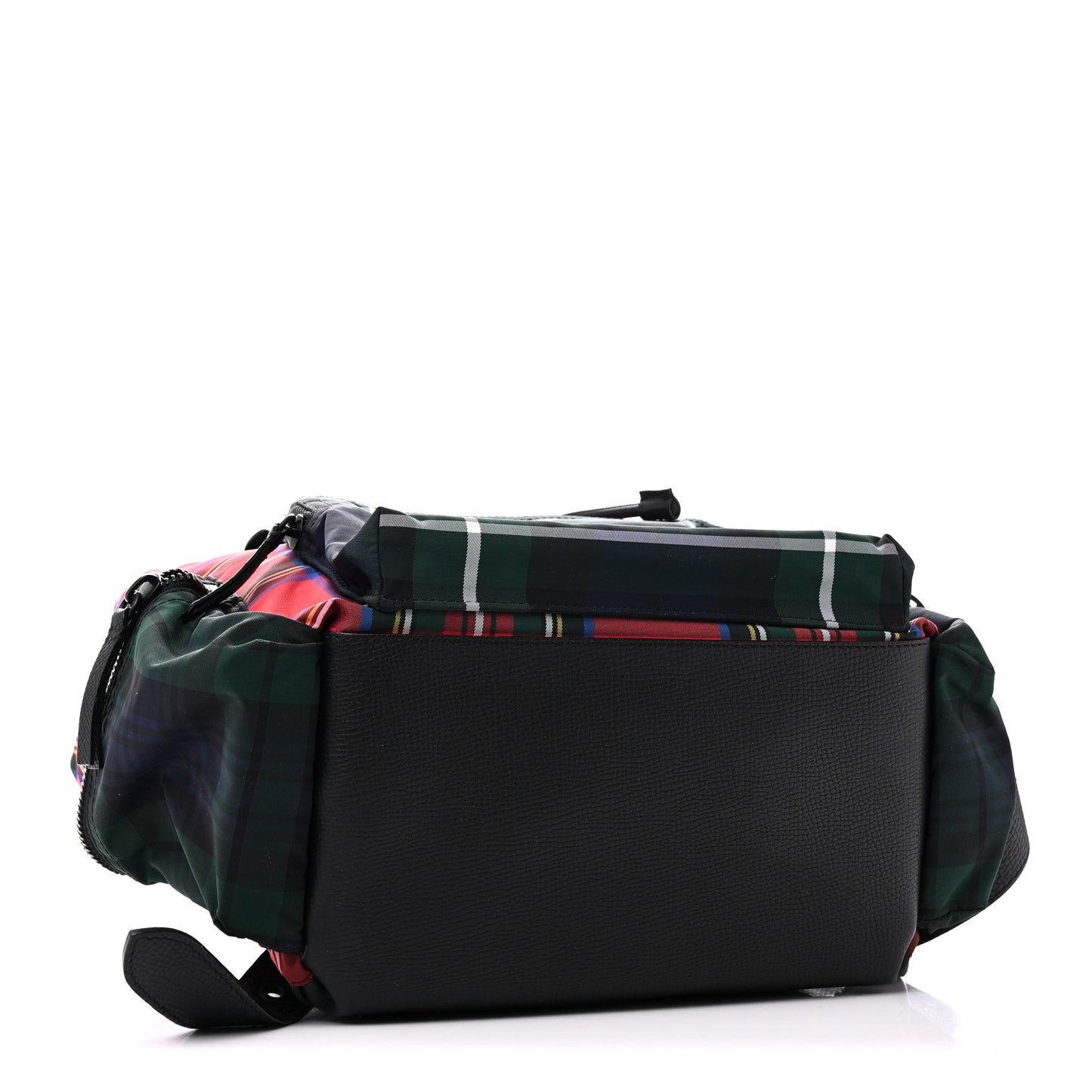 Laminated Tartan Patchwork Medium Rucksack Backpack Military Red