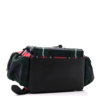 Burberry Laminated Tartan Patchwork Medium Rucksack Backpack Military Red 4 of 9