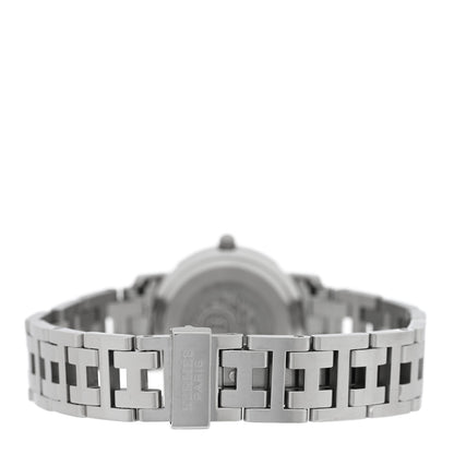 Hermes Stainless Steel Blue Mother of Pearl 24mm Clipper Quartz Watch 3 of 4