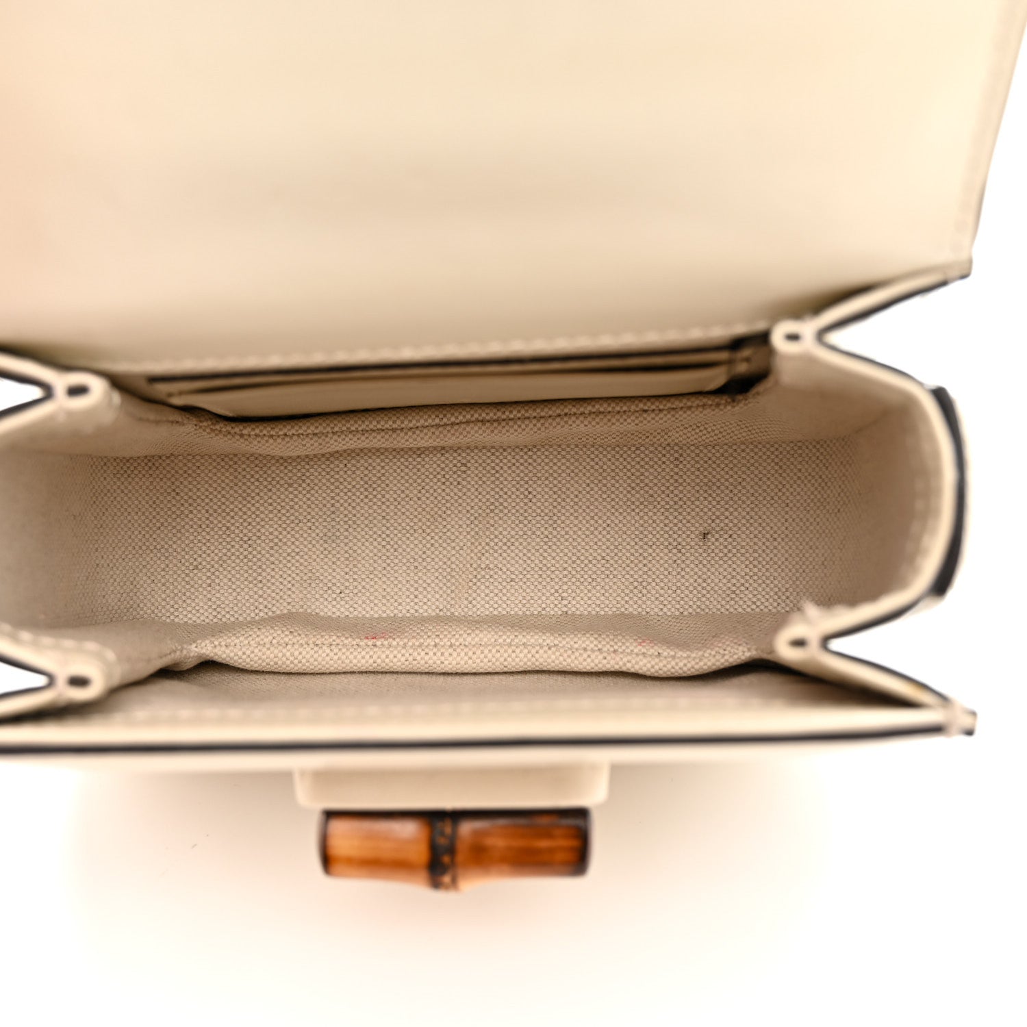 Gucci Boarded Dyana Lux Calfskin Web Mini Bamboo 1947 Top Handle Bag  Mystic White 5 of 13