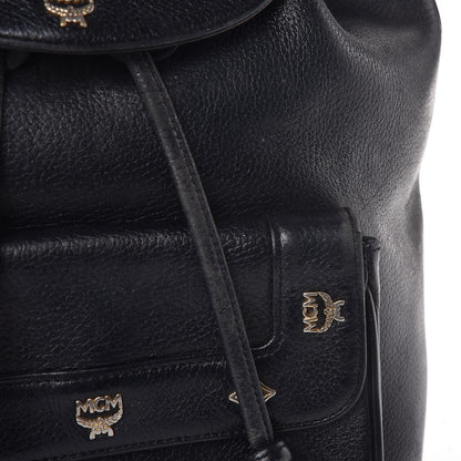 MCM Grained Calfskin Studded Drawstring Backpack Black 11 of 15