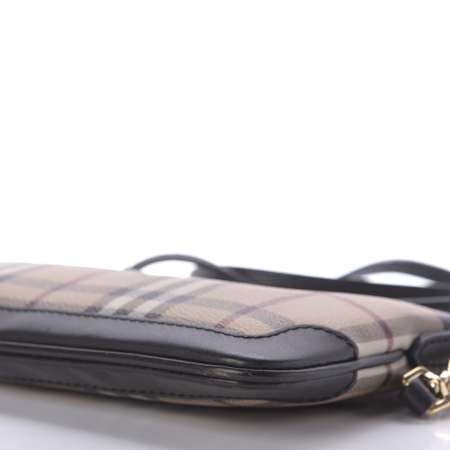 Haymarket Check Small Peyton Crossbody Clutch Bag Chocolate