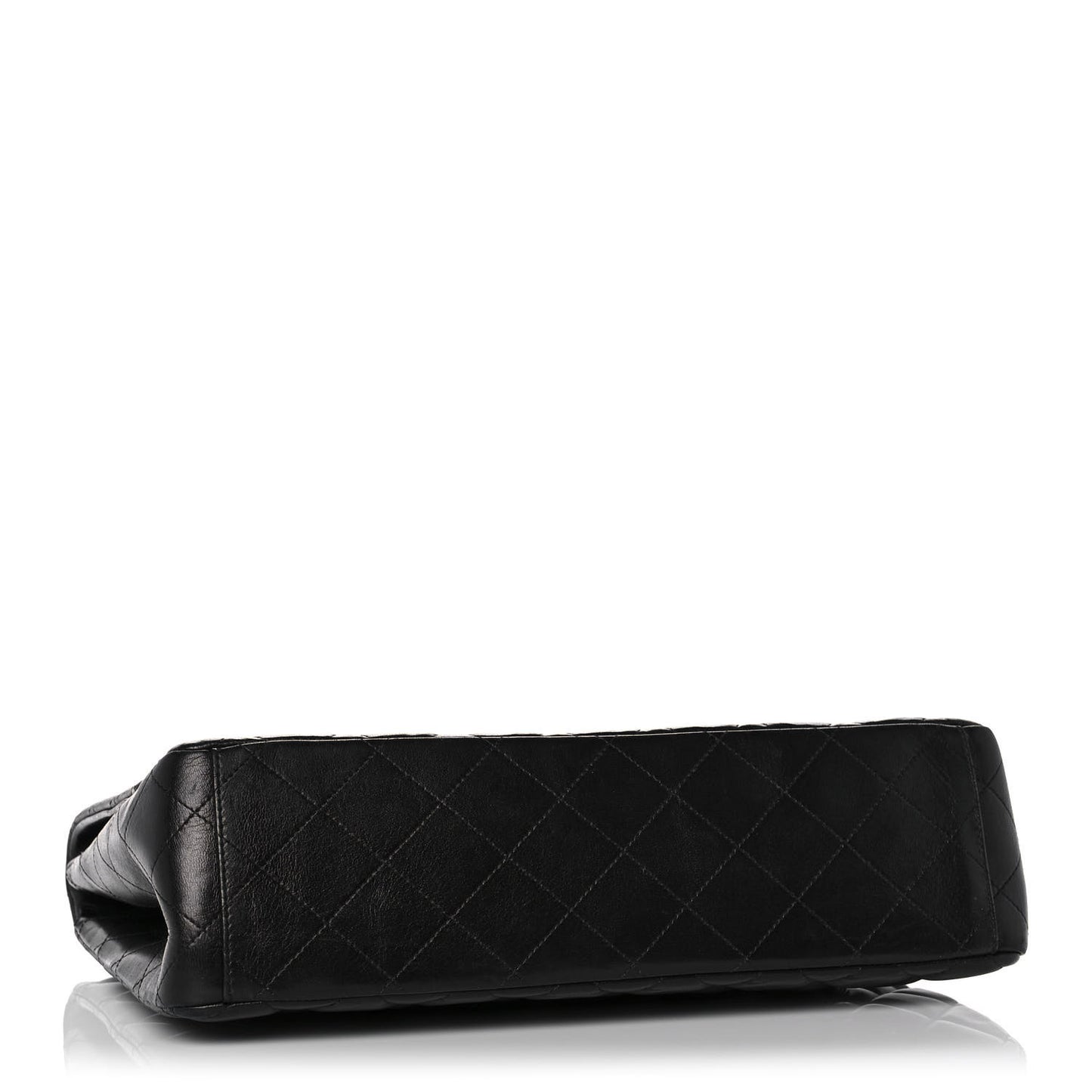 Lambskin Quilted Maxi Single Flap Black