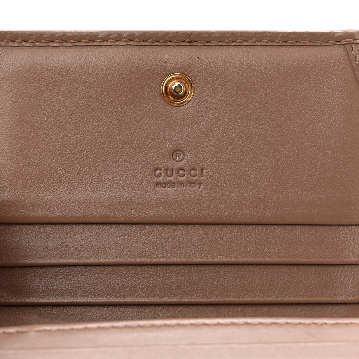 Gucci Calfskin Matelasse GG Marmont Card Case Wallet Porcelain Rose 6 of 7