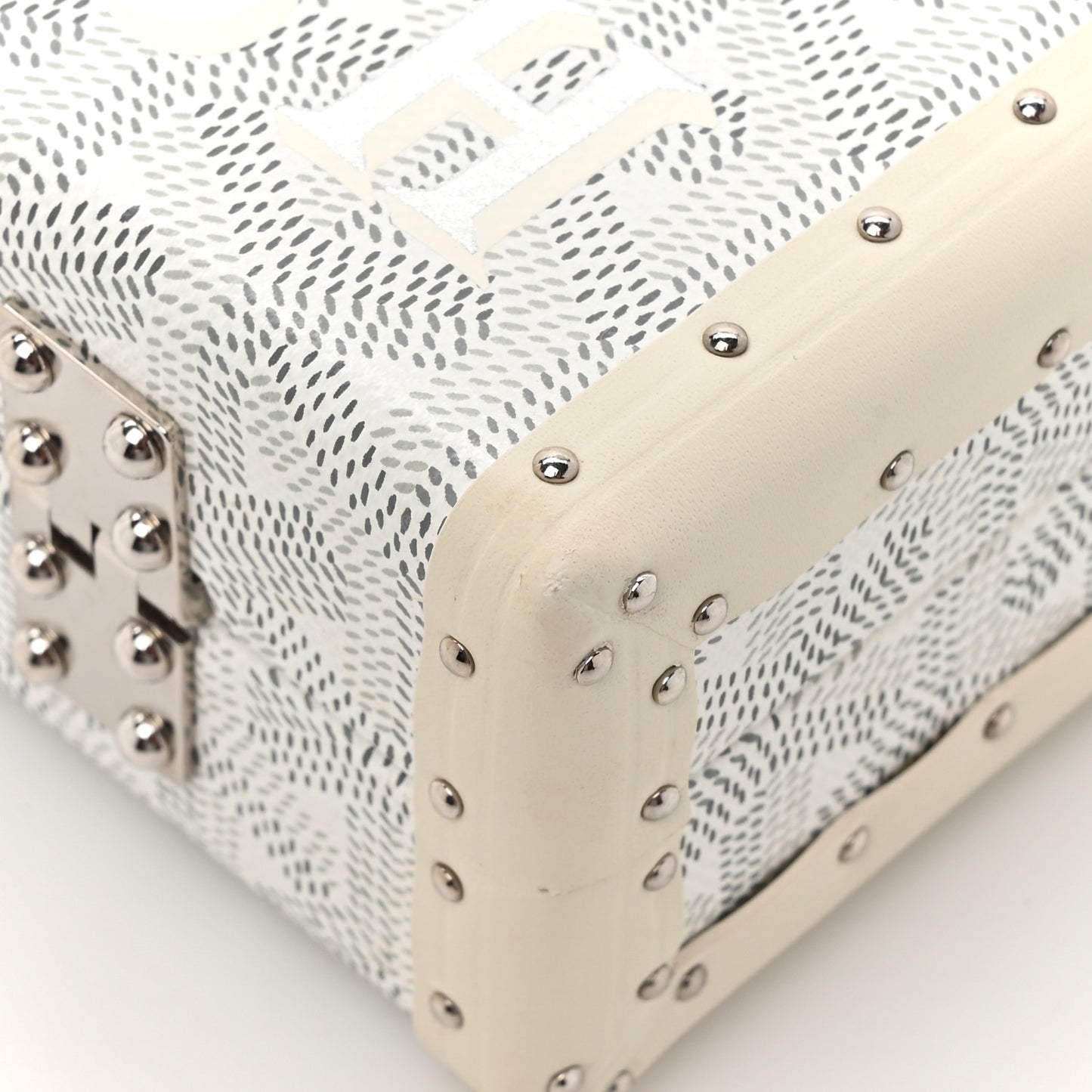 Goyardine Minaudiere Trunk Bag White