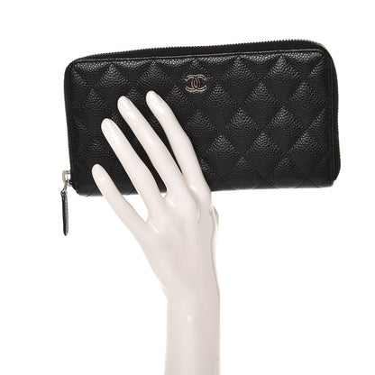 Chanel Caviar Quilted Large Gusset Zip Around Wallet Black 2 of 8