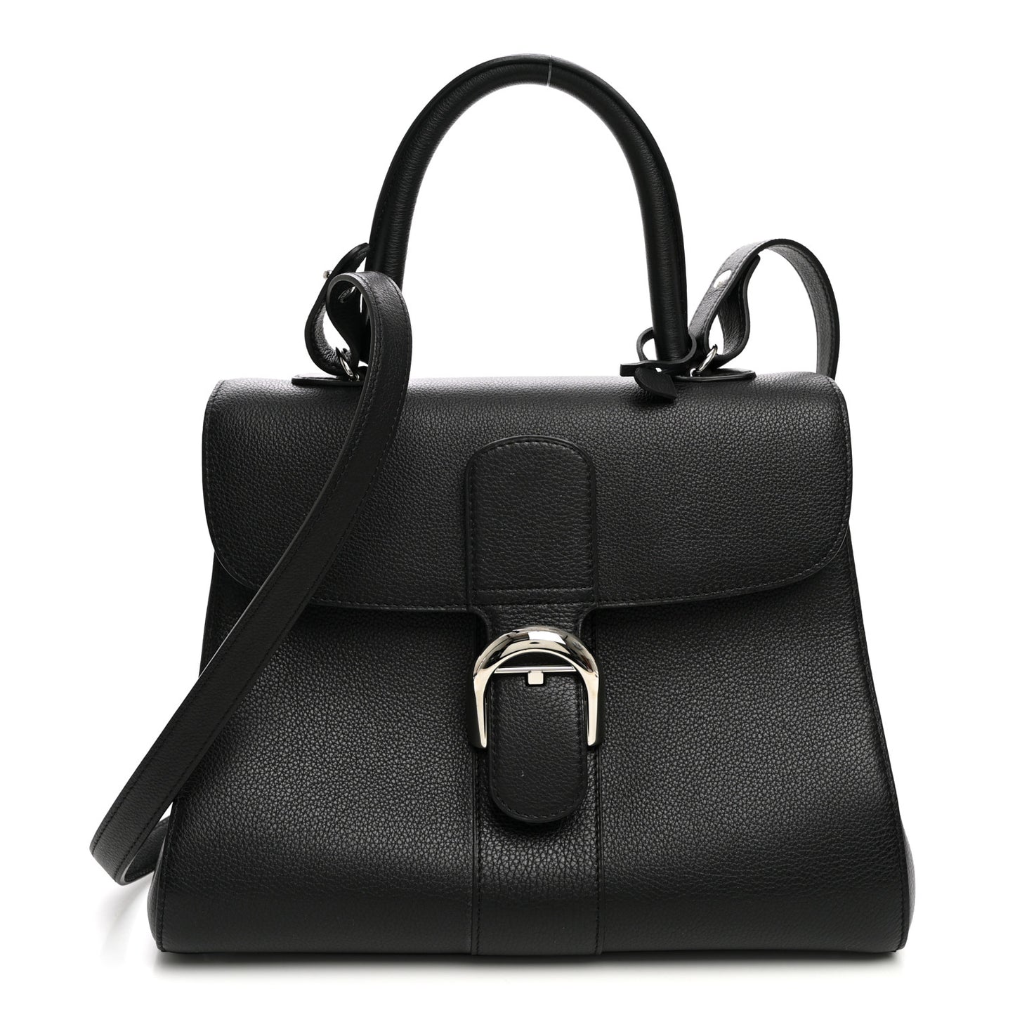 Grained Calfskin MM Brillant Satchel Black