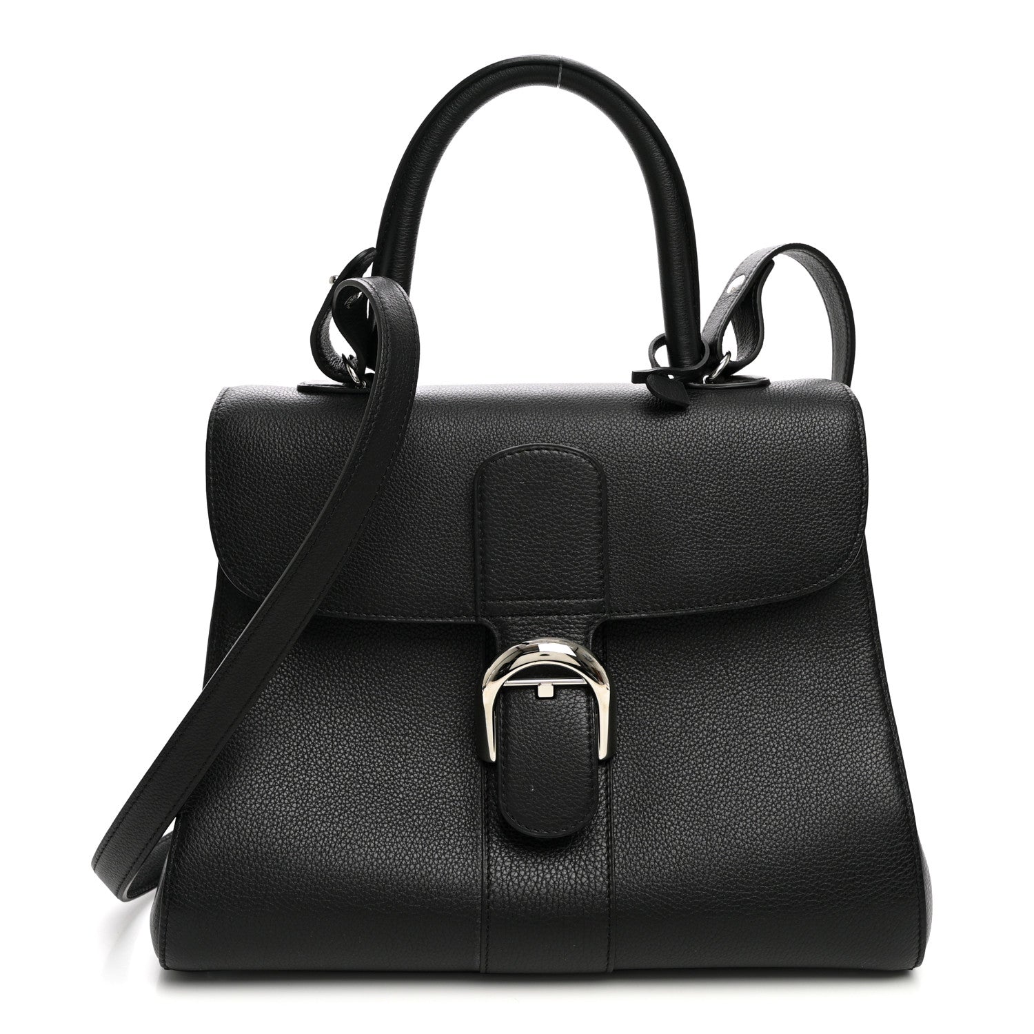Delvaux Grained Calfskin MM Brillant Satchel Black 1 of 10