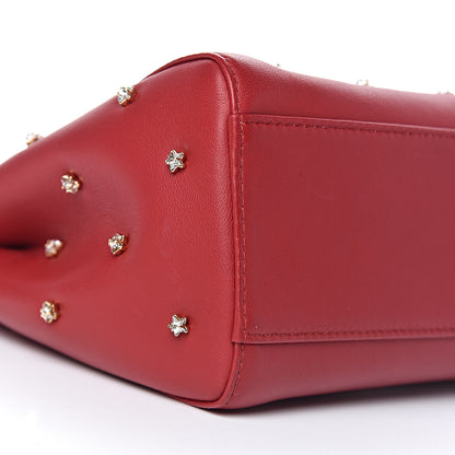 Fendi Nappa Crystal Stars Studded XS Peekaboo Iconic Satchel Fragola 7 of 10