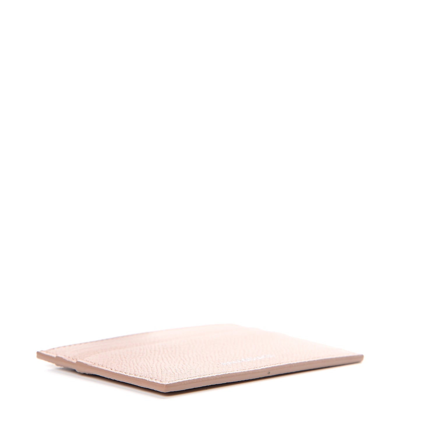 Signature Grained Calfskin Logo Ville Multi Card Holder Beige
