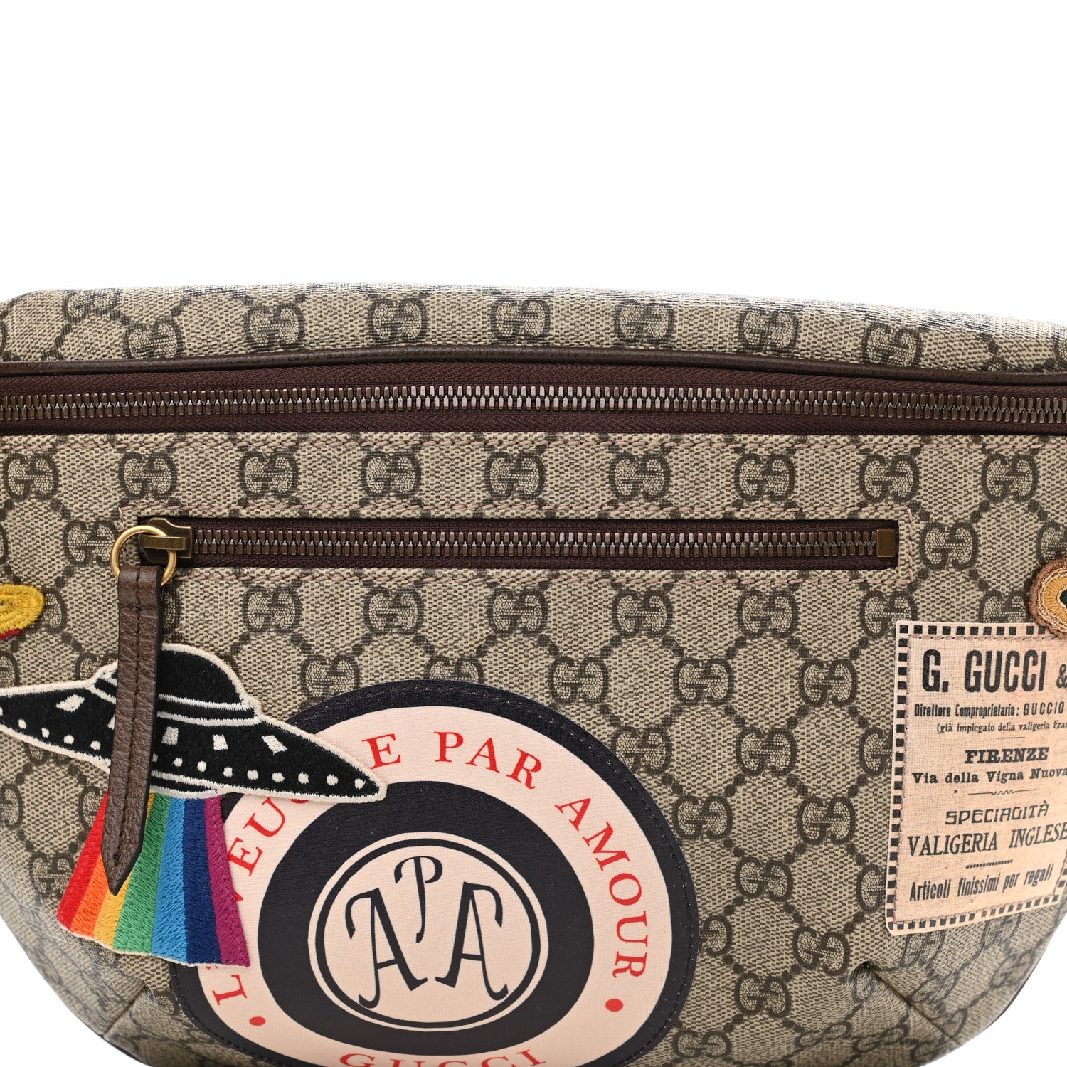 Gucci GG Supreme Monogram Courrier Belt Bag Beige New Acero 8 of 11