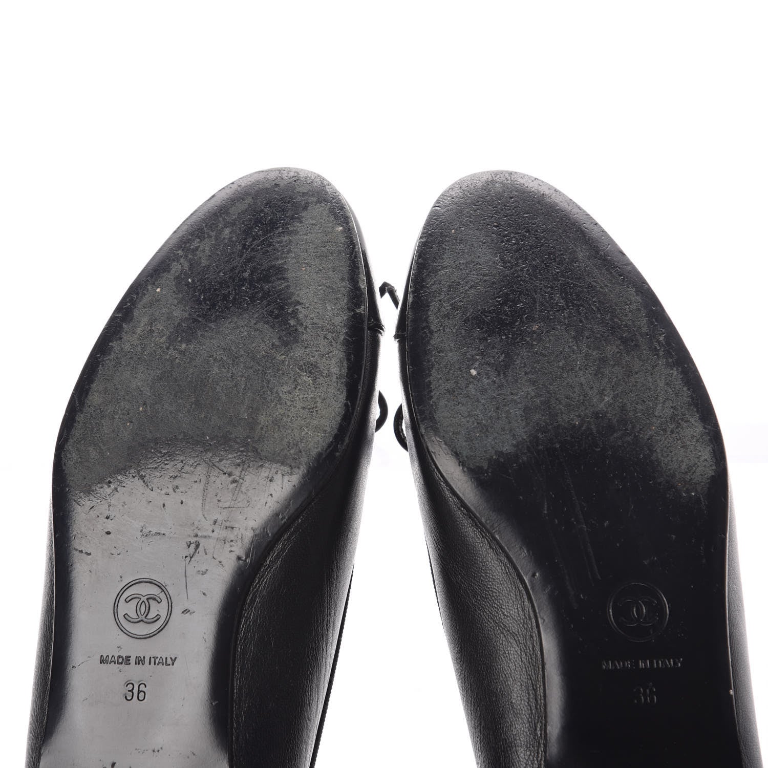 Chanel Lambskin Patent CC Cap Toe Ballerina Flats 36 Black 10 of 12