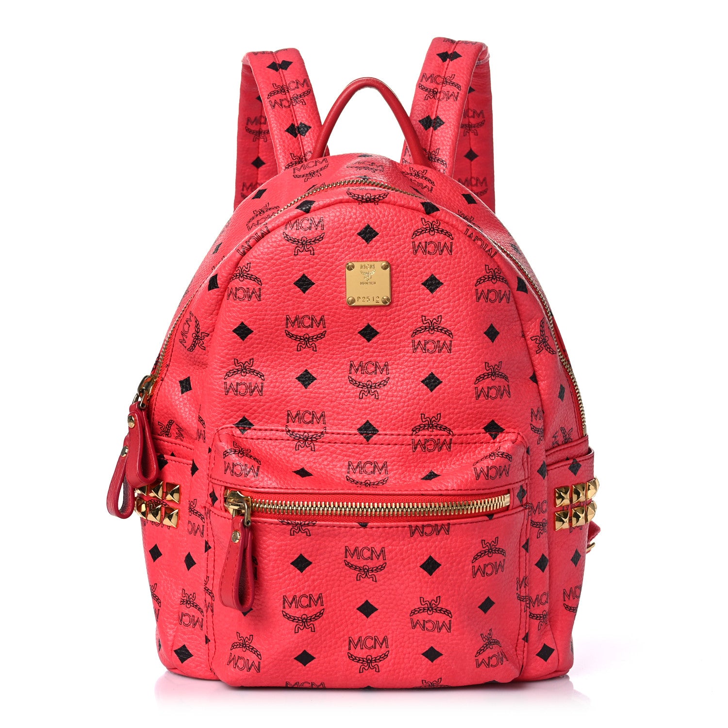 MCM Visetos Side Stud Small Stark Backpack Corail 1 of 9
