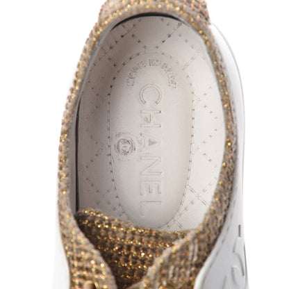 Chanel Fantasy Tweed Sneakers 39.5 Beige Gold 7 of 16