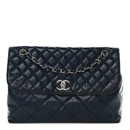 Chanel Vinyl Quilted In the Business Flap Bag Navy Blue 1 of 15