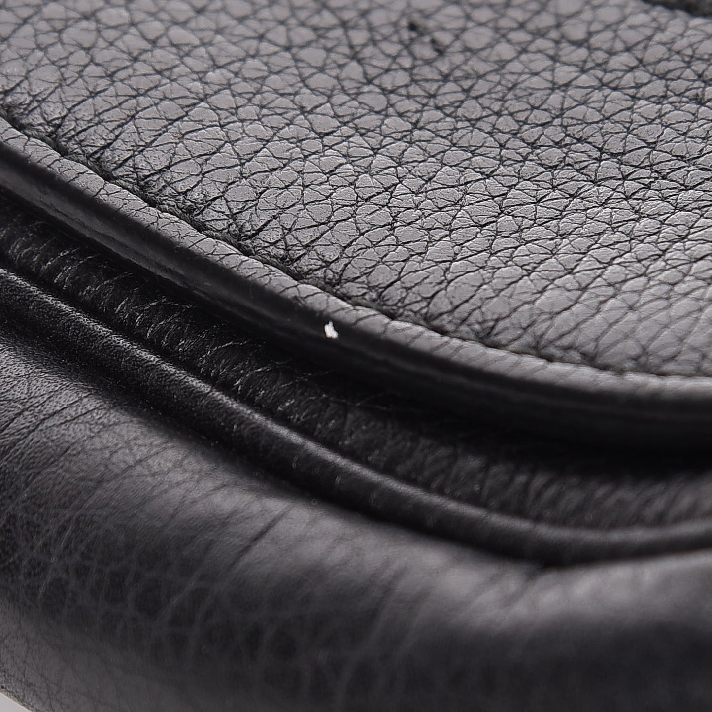 Pebbled Calfskin Small Soho Flap Crossbody Black