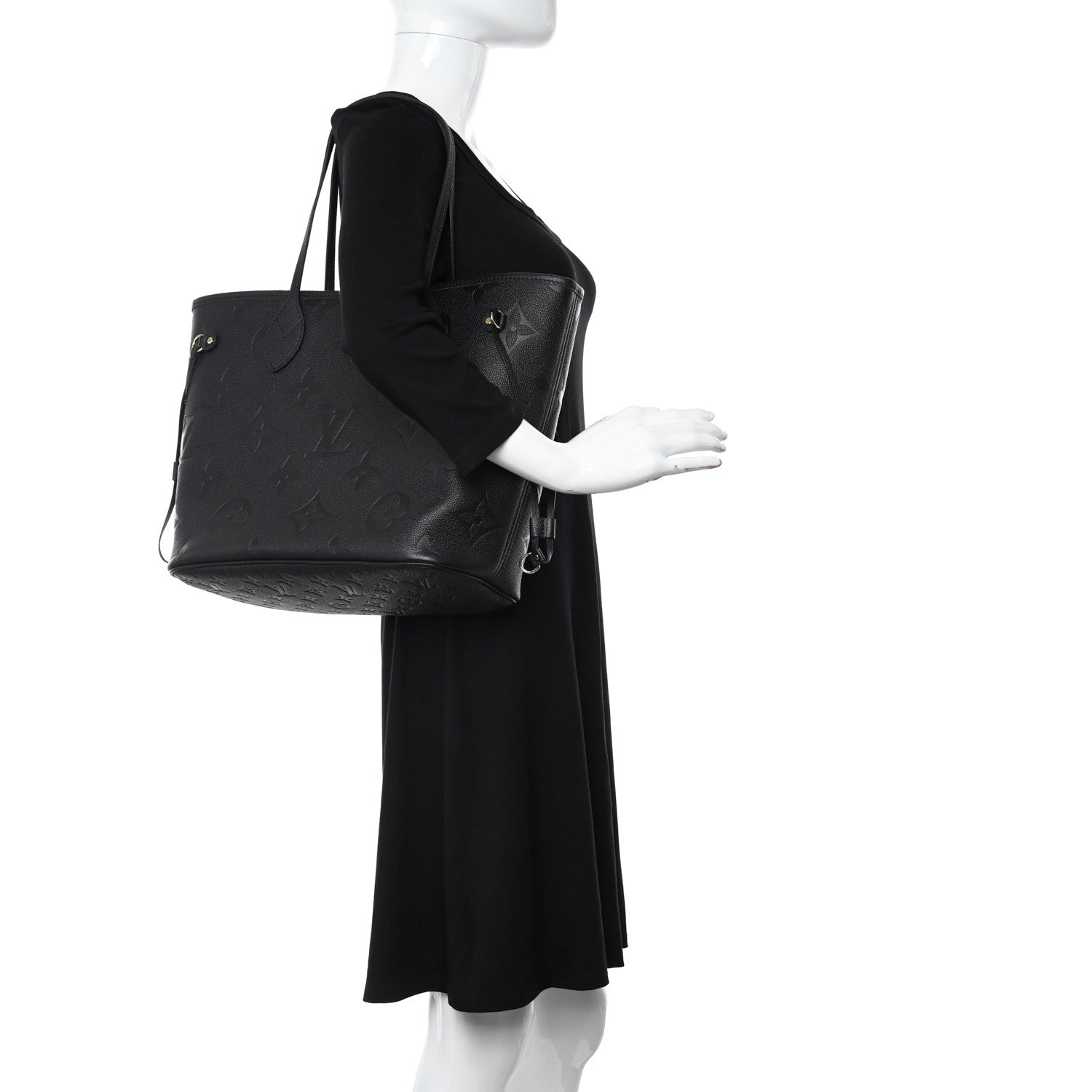 Louis Vuitton Empreinte Monogram Giant Neverfull MM Black 2 of 11