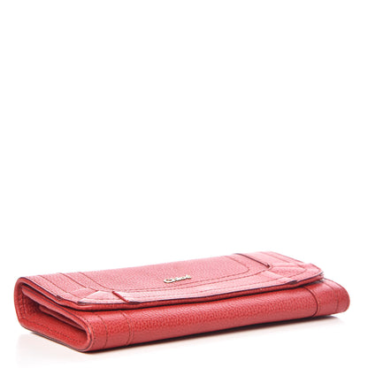 Chloe Grained Calfskin Paraty Continental Wallet Red 4 of 10