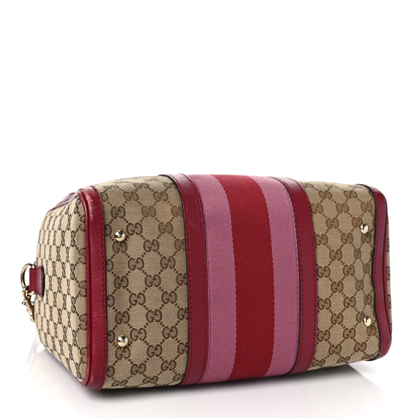 Monogram Cellarius Calfskin Vintage Web Medium Boston Beige Ebony Soft Burgundy Peonia Flower