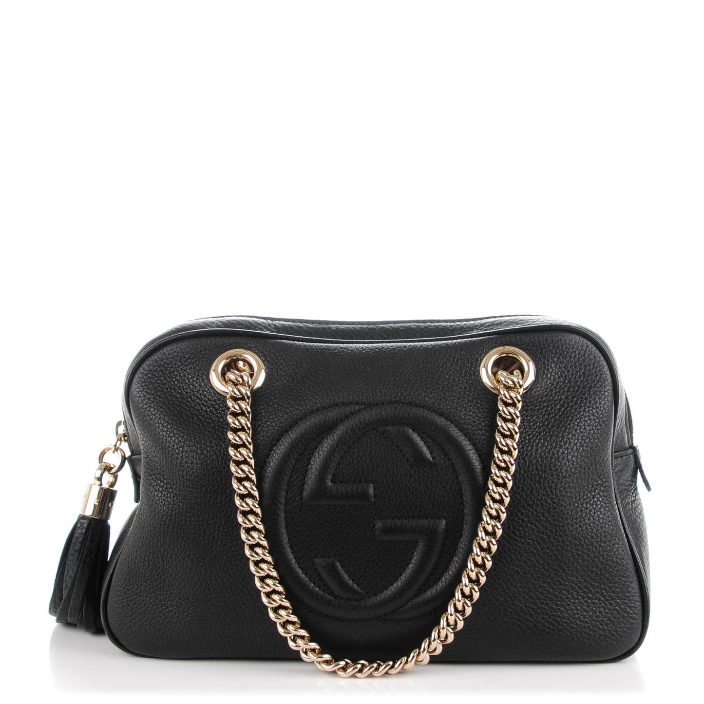 Pebbled Calfskin Small Soho Bowler Black