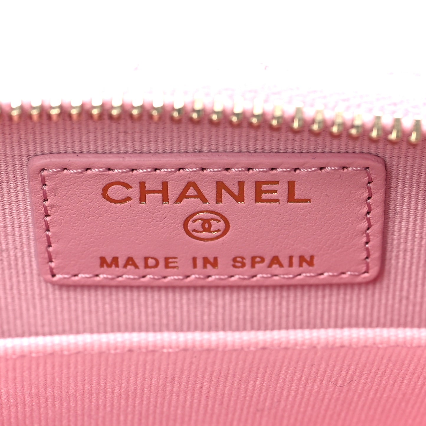 Caviar Quilted Multi Chain Zip Coin Purse Light Pink