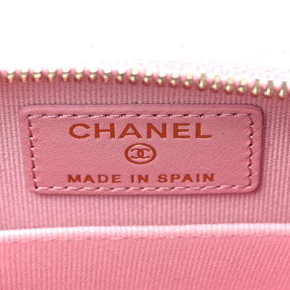 Chanel Caviar Quilted Multi Chain Zip Coin Purse Light Pink 12 of 16