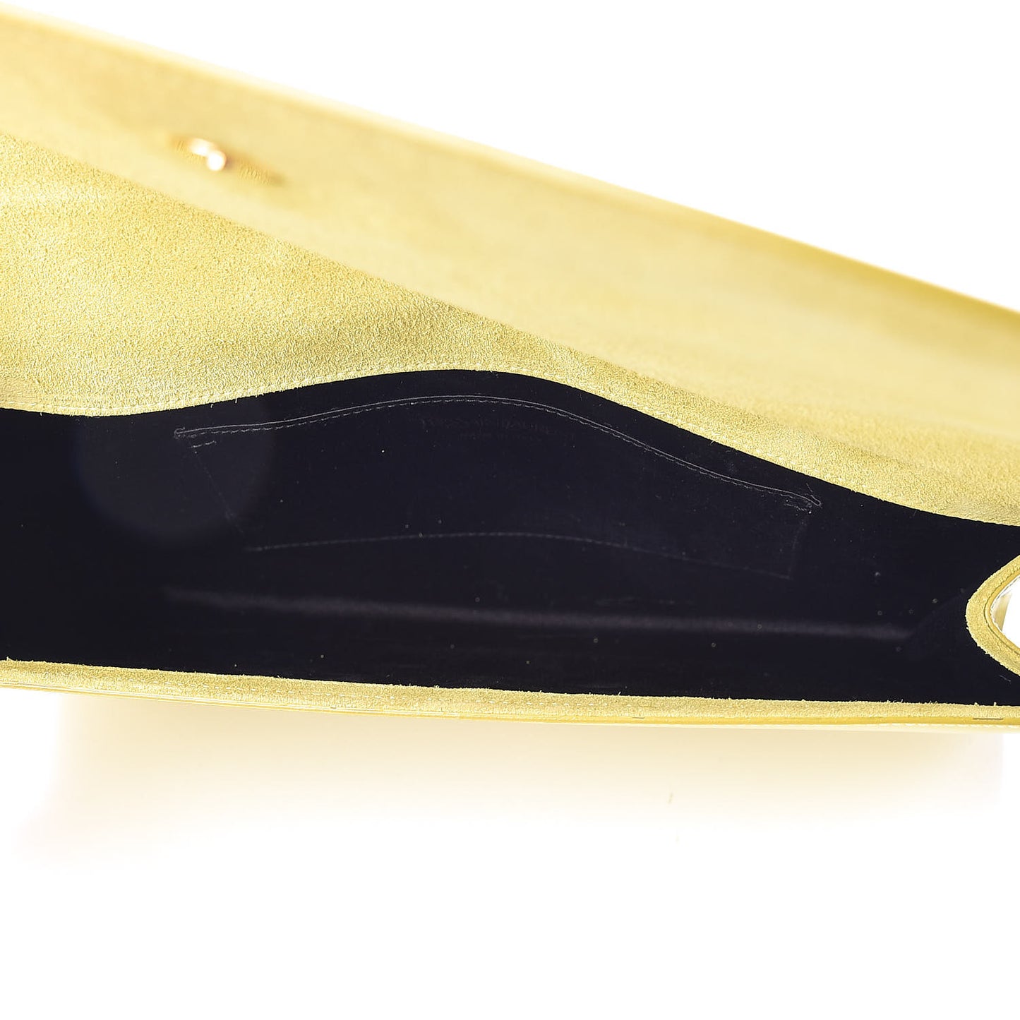 Patent Calfskin Large Belle De Jour Clutch Yellow