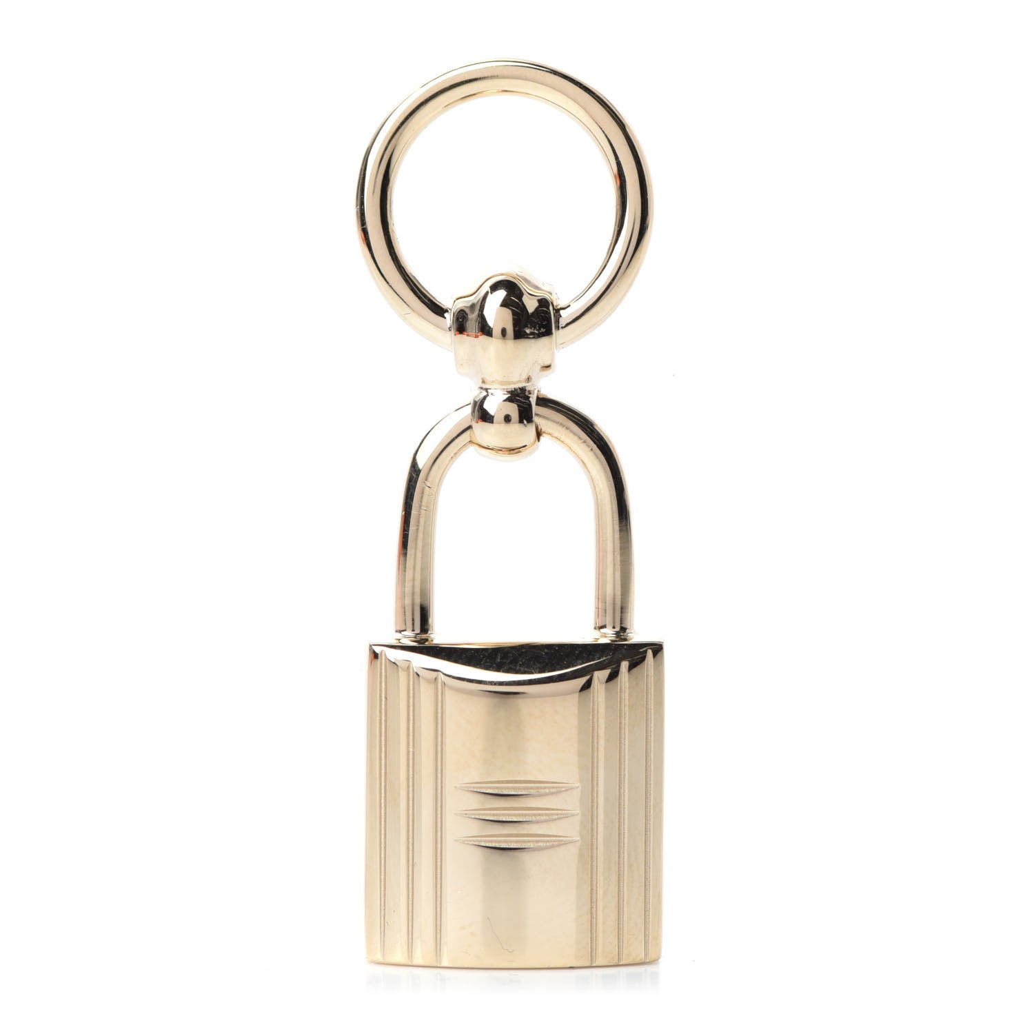 Hermes Permabrass Mini Loop Charms Cadenas Scarf Ring Gold 1 of 4