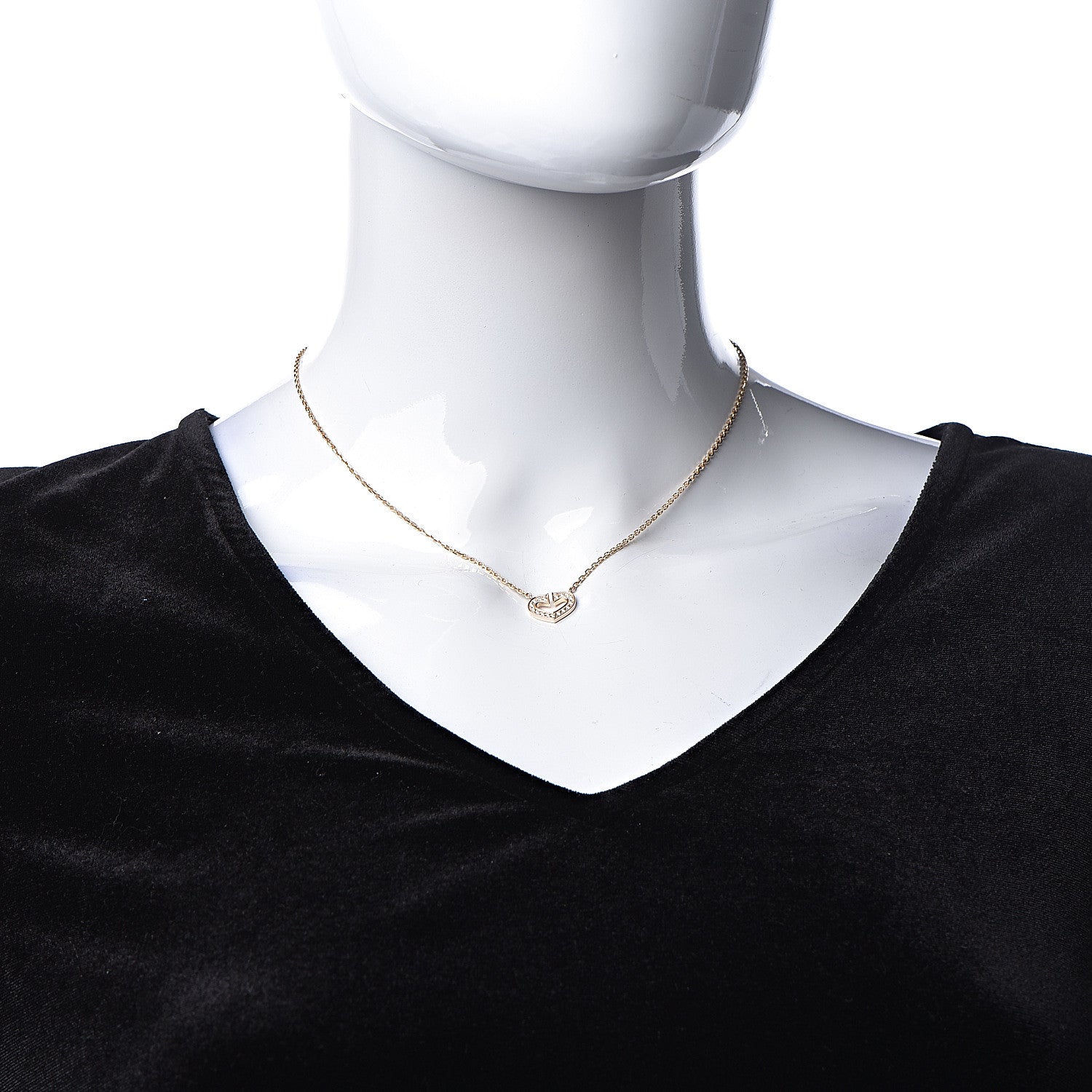 Cartier 18K Pink Gold Diamond Hearts and Symbols Pave Necklace 2 of 6