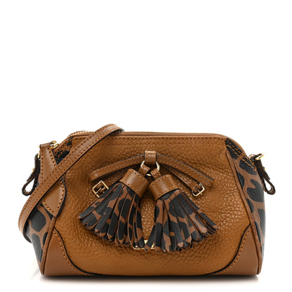 Burberry Grainy Calfskin Animal Print Mini Blaze Crossbody Bag Brown 1 of 14