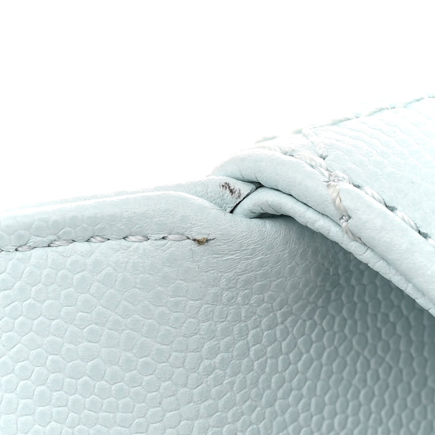 Caviar Quilted Small Coco Handle Flap Light Blue