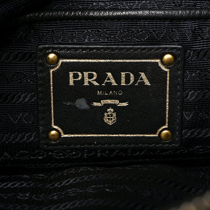 Prada Tessuto Nylon Soft Calf Shopping Satchel Black 6 of 9