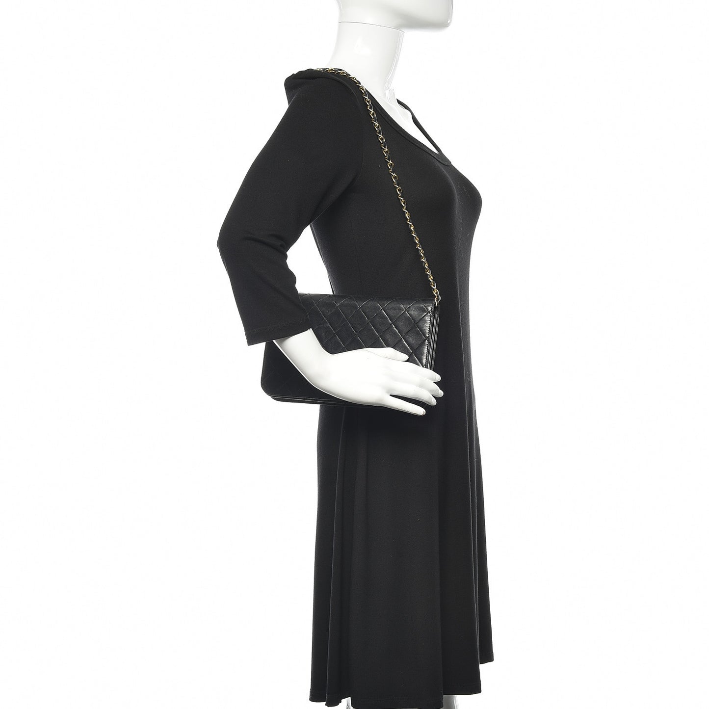 Lambskin Quilted Small Single Flap Black