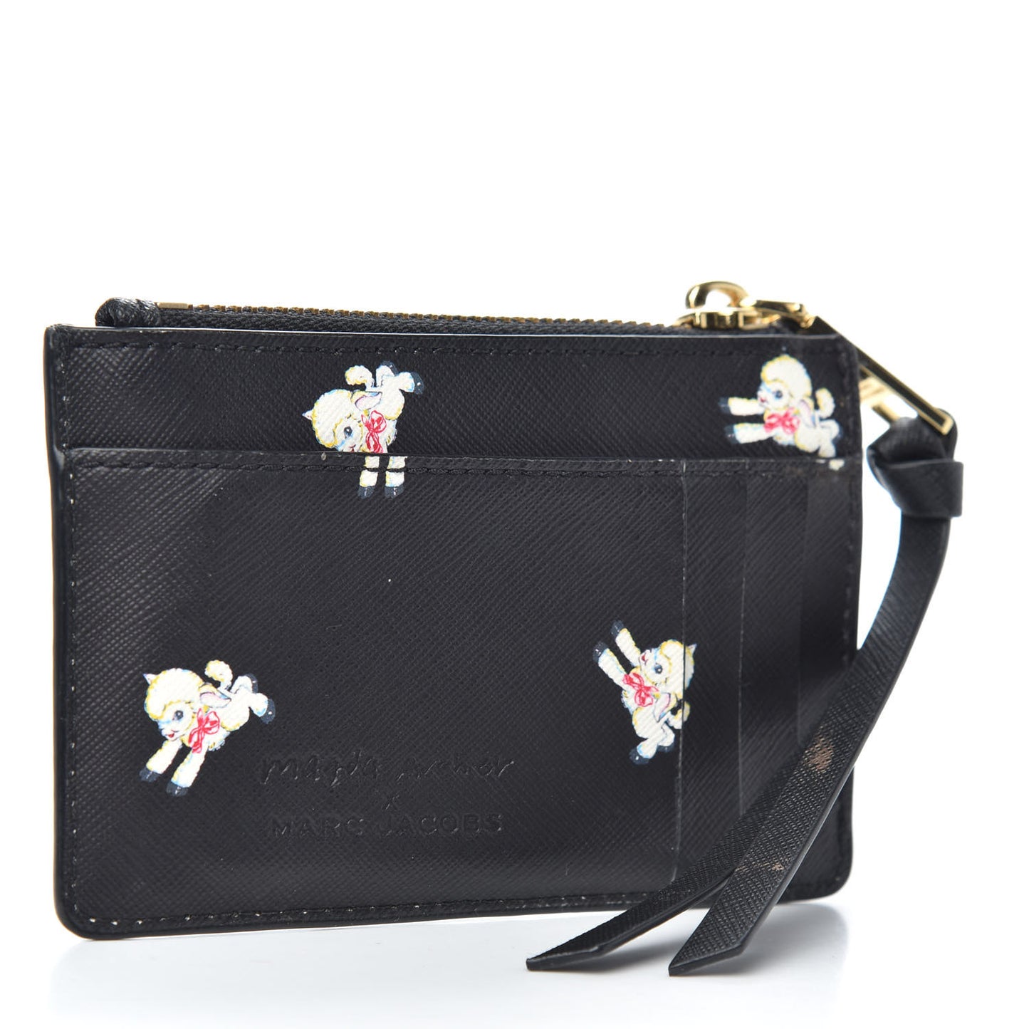 X MAGDA ARCHER Saffiano Top Zip Multi Wallet Black