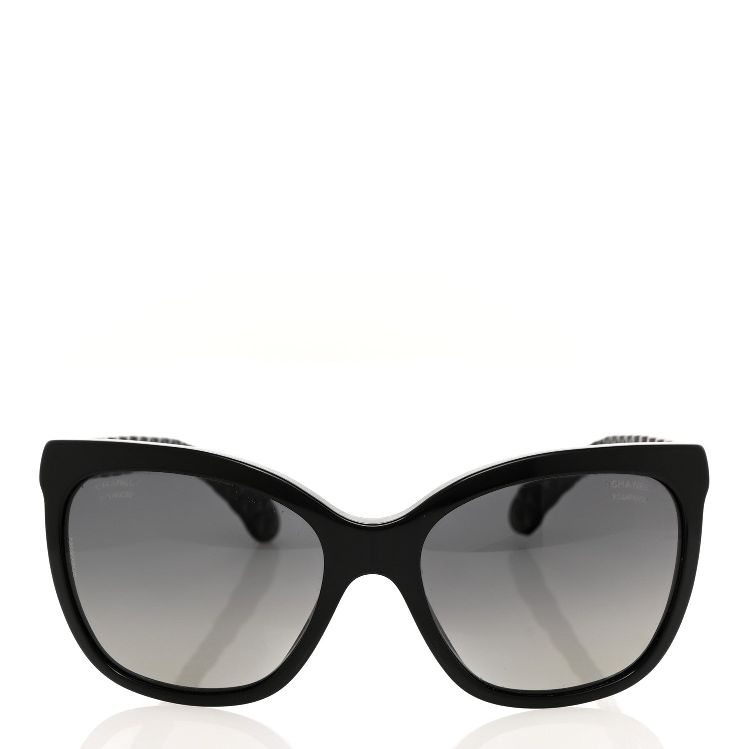 Chanel Acetate Quilted Polarized Butterfly CC Sunglasses 5288-Q Black 2 of 8