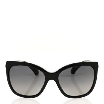 Chanel Acetate Quilted Polarized Butterfly CC Sunglasses 5288-Q Black 2 of 8