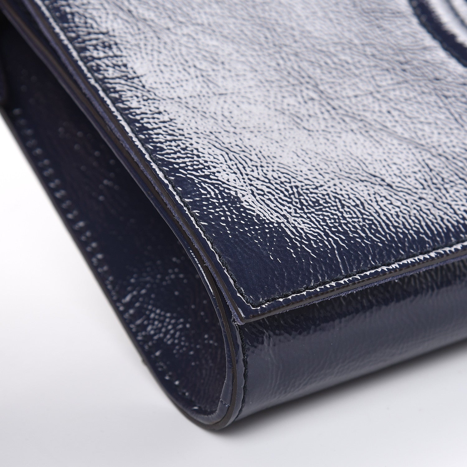 Gucci Soft Patent Medium Soho Clutch Uniform Blue 9 of 10