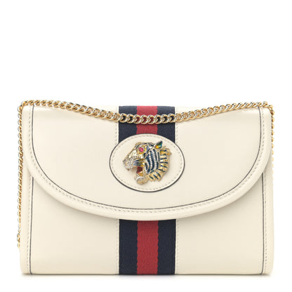 Gucci Textured Calfskin Web Mini Rajah Slim Flap Shoulder Bag Mystic White 1 of 11