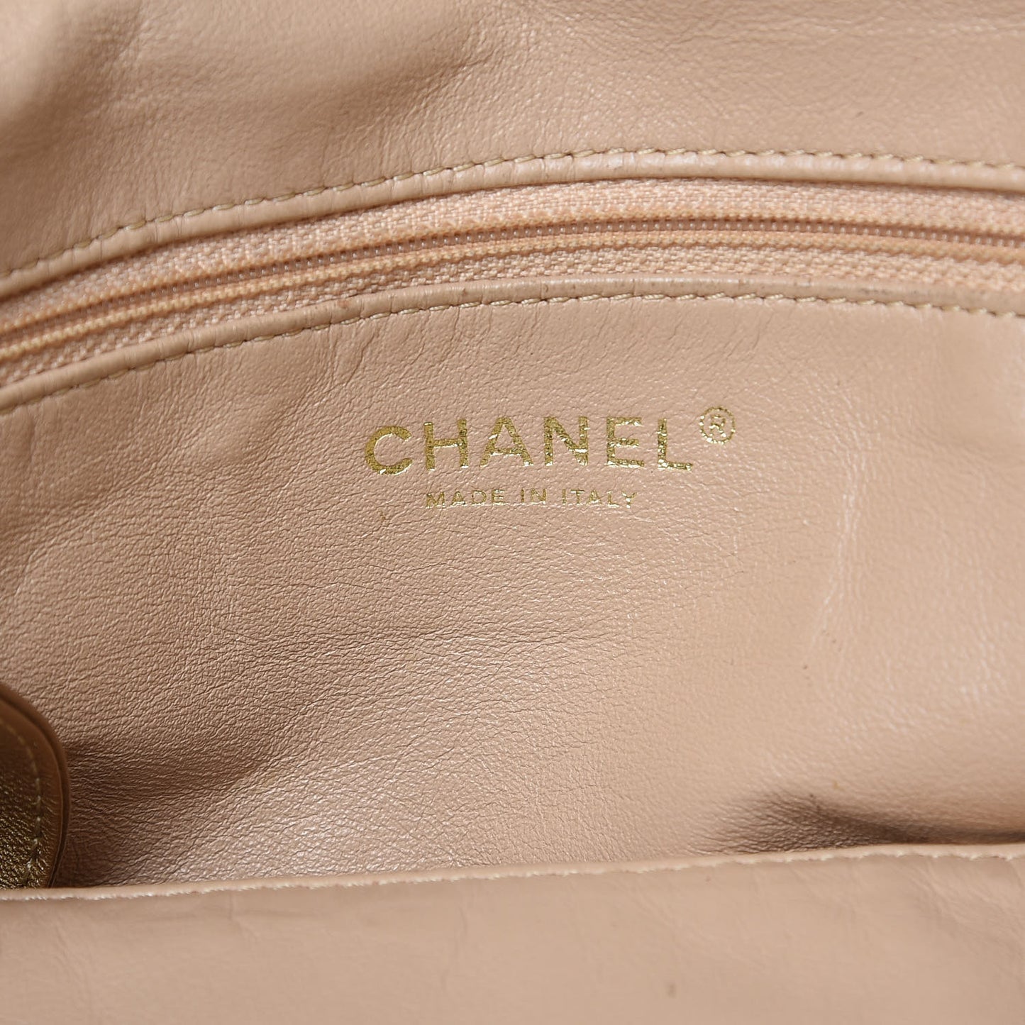 Metallic Goatskin Ligne Tote Gold