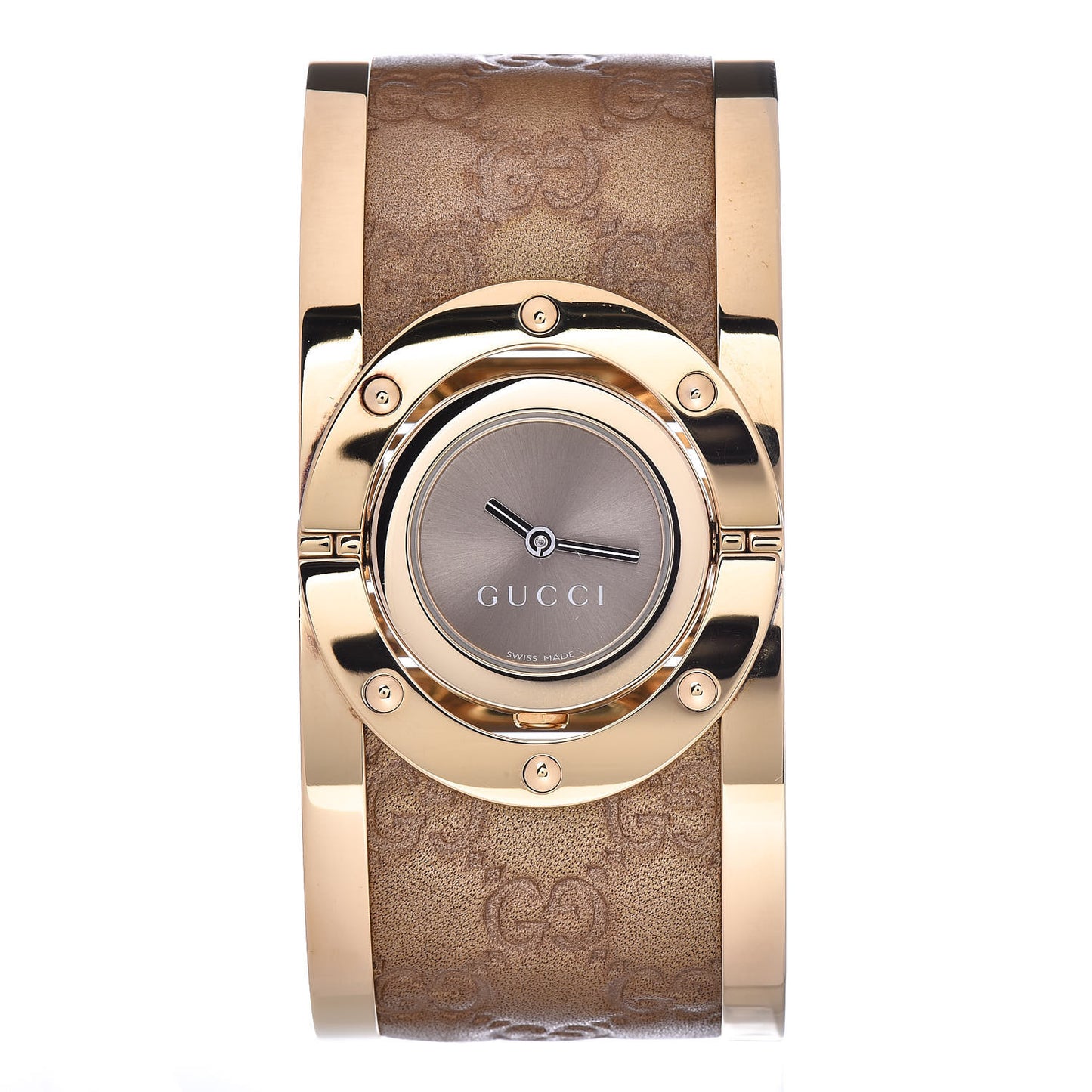 Stainless Steel Calfskin 33mm Twirl Quartz Watch Bronze