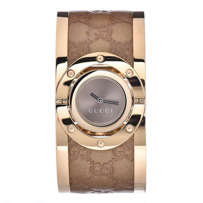 Gucci Stainless Steel Calfskin 33mm Twirl Quartz Watch Bronze 1 of 7