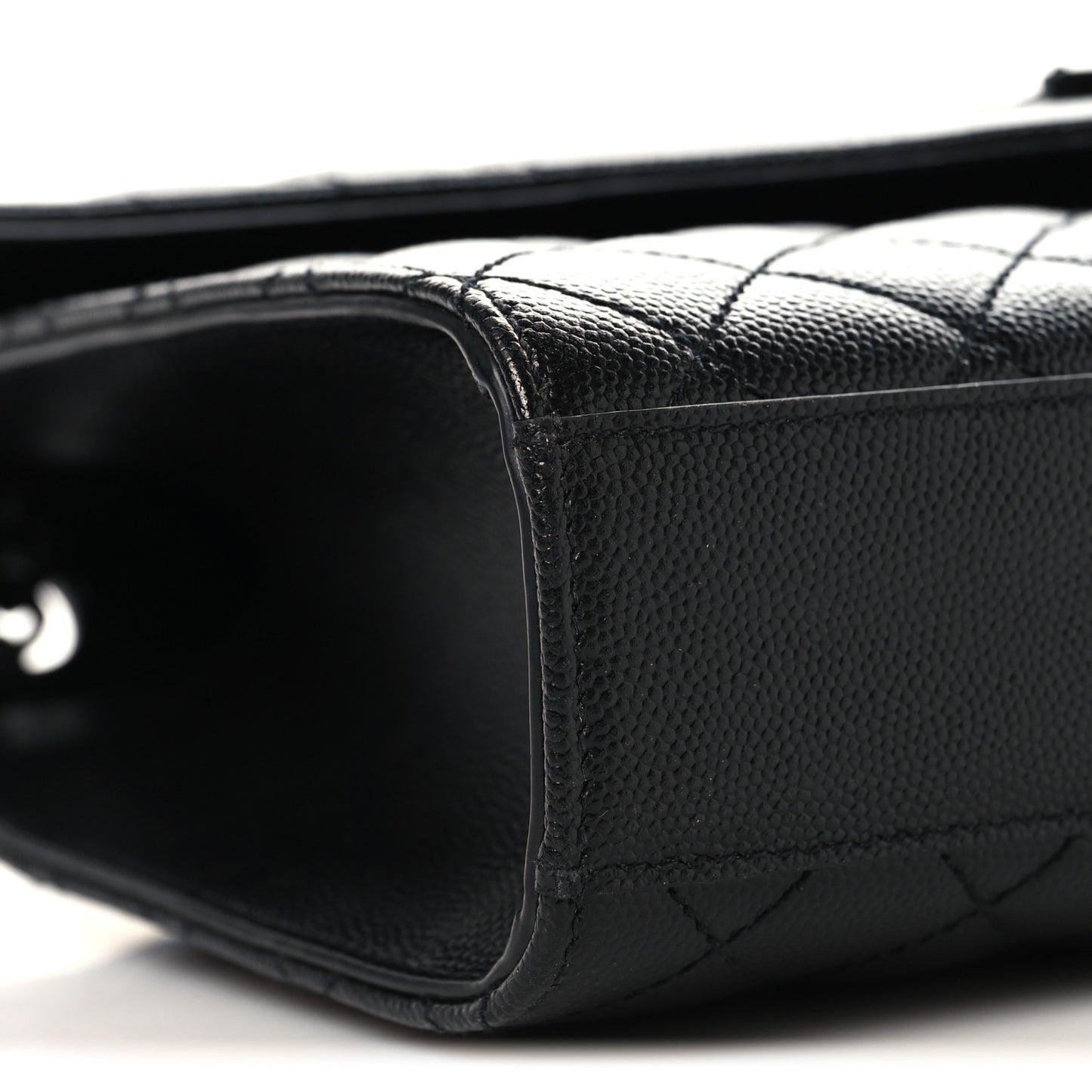 Grain De Poudre Textured Mixed Matelasse Triquilt Medium Monogram Monochrome Satchel Black