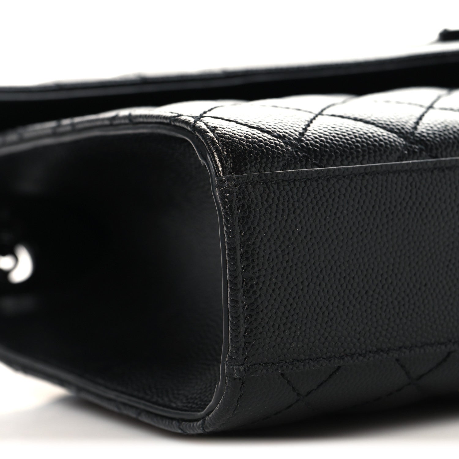 Saint Laurent Grain De Poudre Textured Mixed Matelasse Triquilt Medium Monogram Monochrome Satchel Black 8 of 9